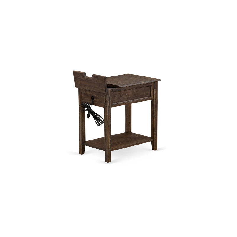 Red Barrel Studio® Katon Solid Wood End Table with Storage and BuiltIn